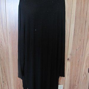 J. JILL DRESSY BLACK CREPE TUNIC TOP WITH BLACK JET RHINESTONE TRIM 4XL NWT